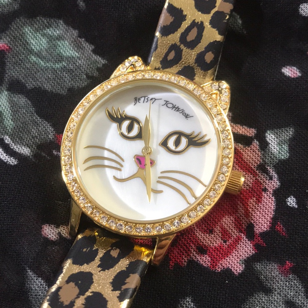 Betsey Johnson Cat Face Watch